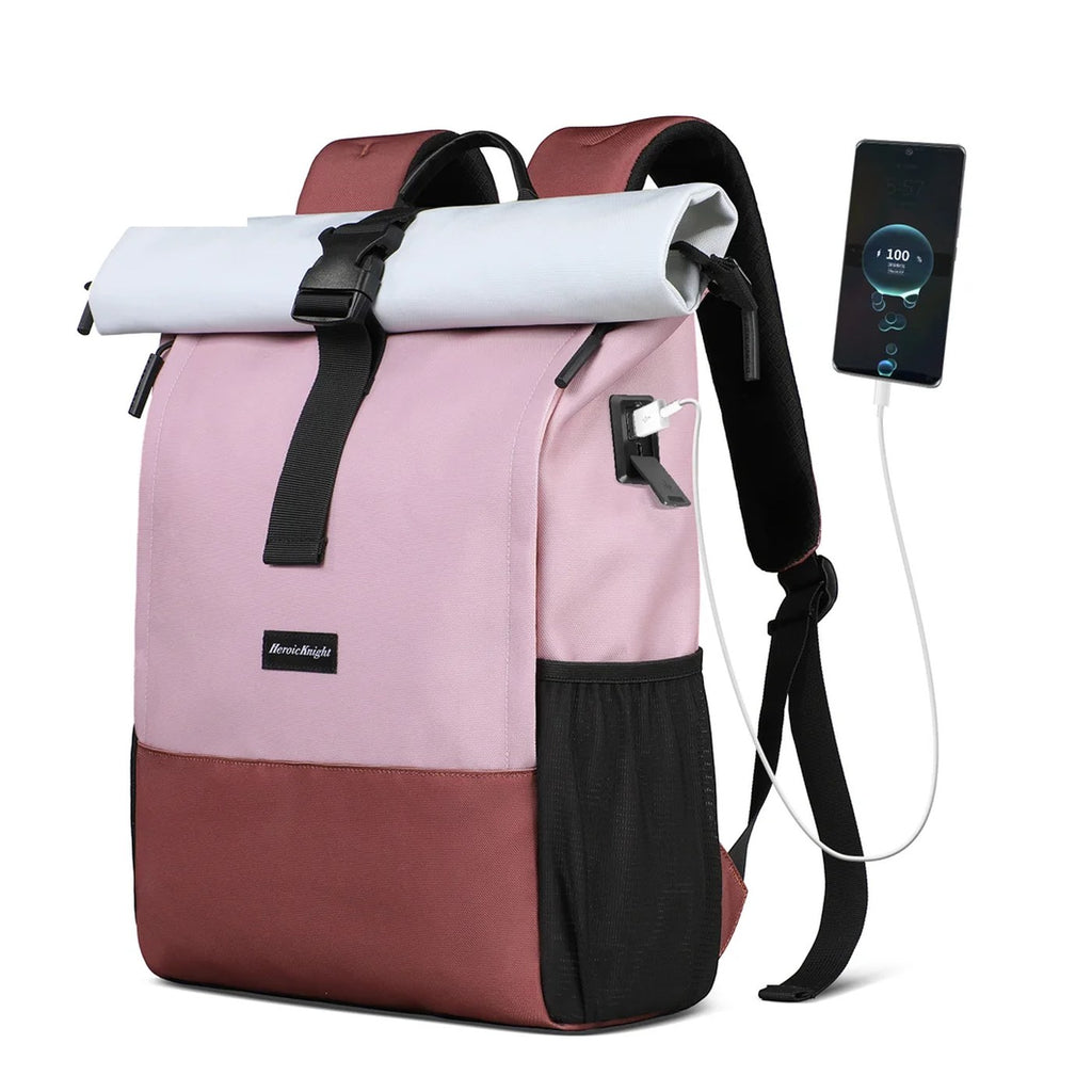 Mochila enrollable resistente al agua con puerto USB