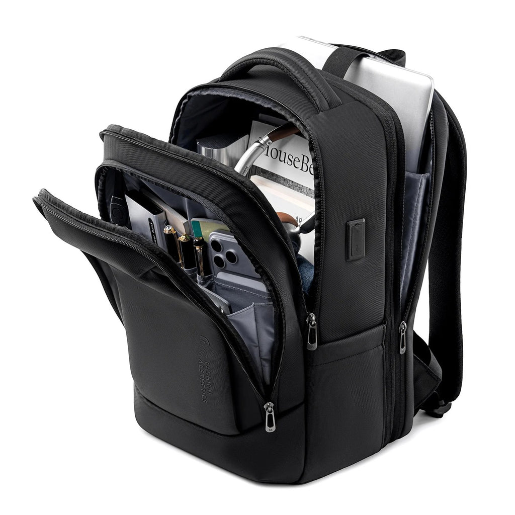 Mochila expansible de 17" con puerto USB y bolsillo antirrobo