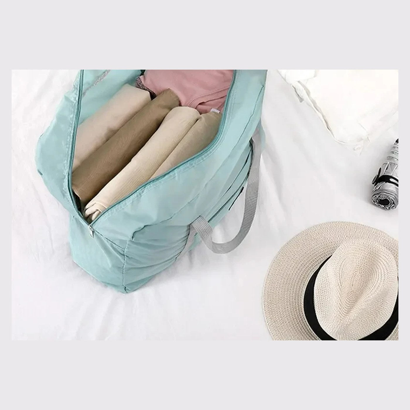 Bolsa de viaje plegable de 16 L con pasador para trolley