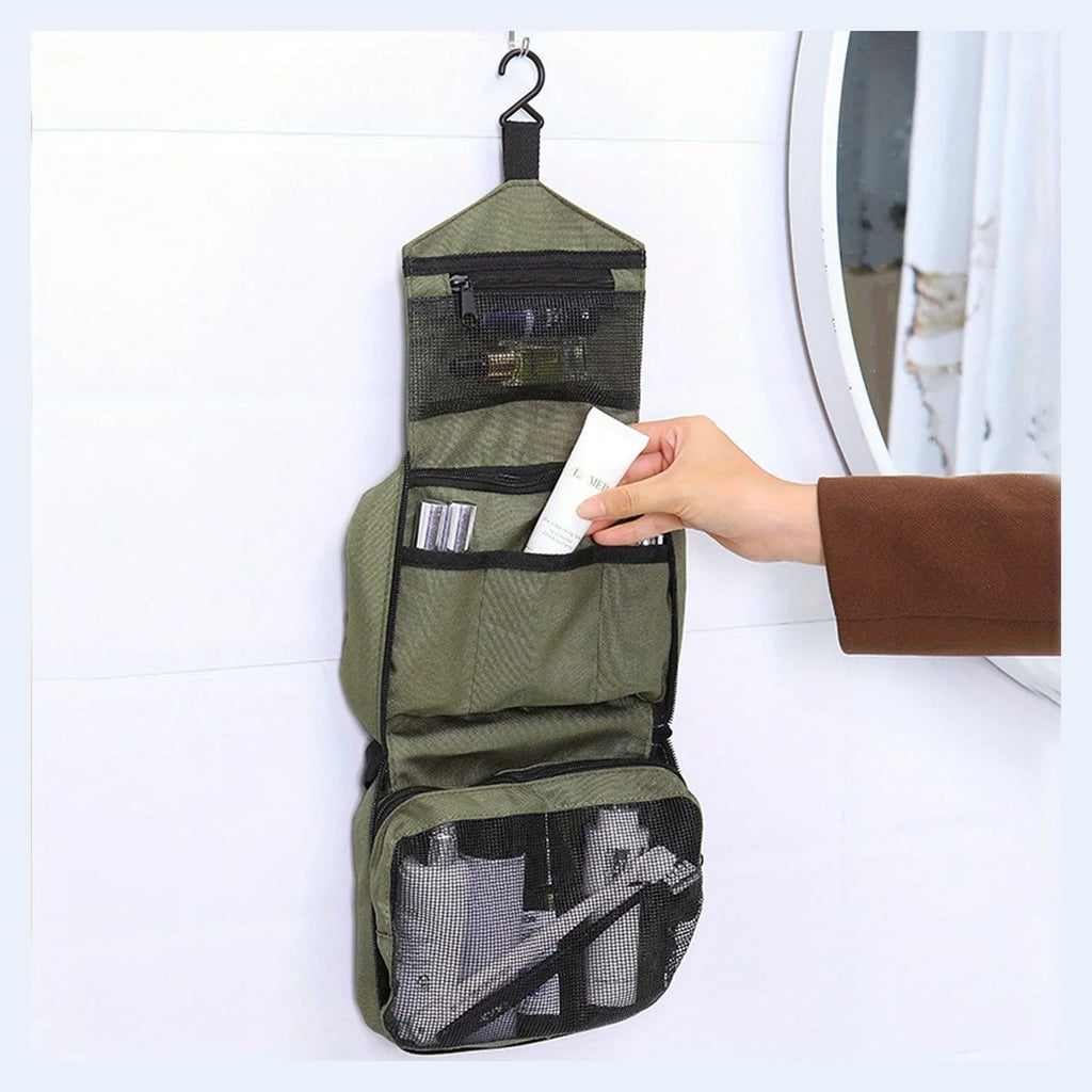 Neceser de viaje colgante con cuatro compartimentos