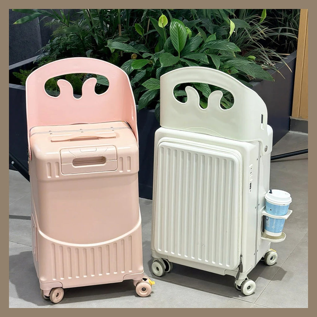 Maleta infantil con asiento y apertura frontal