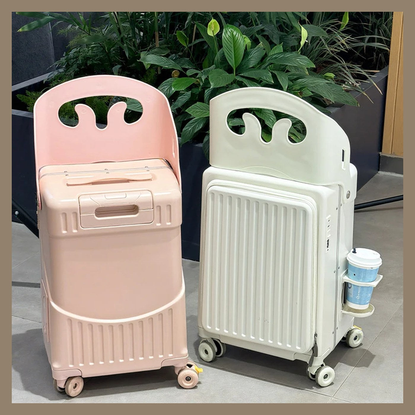 Maleta infantil con asiento y apertura frontal