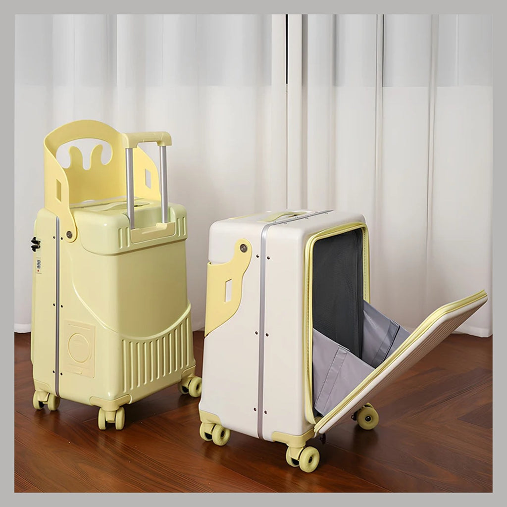 Maleta infantil con asiento y apertura frontal