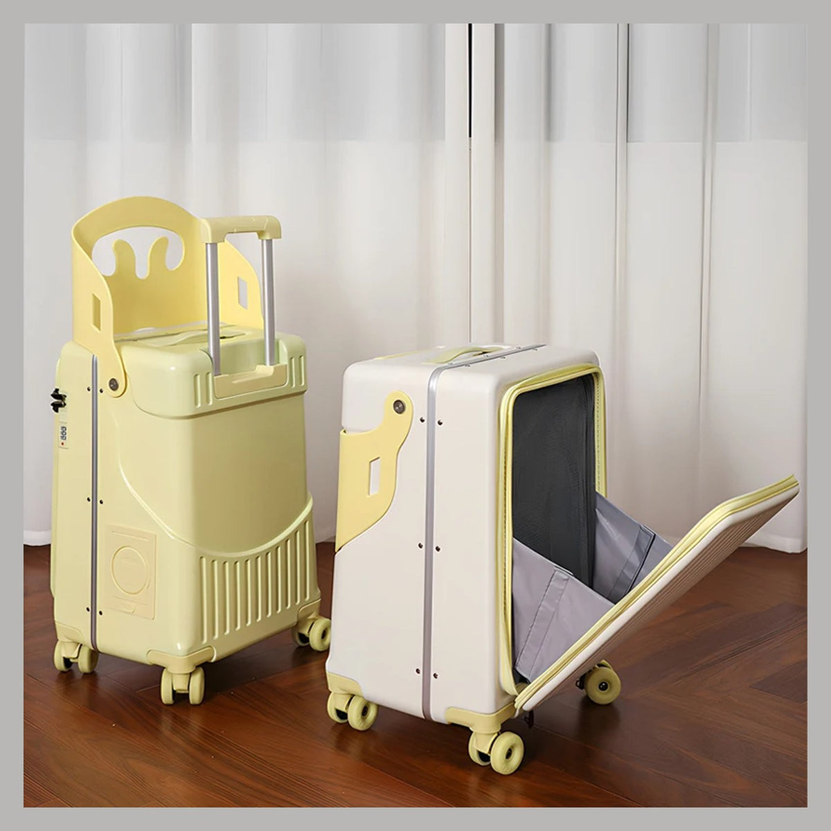 Maleta infantil con asiento y apertura frontal