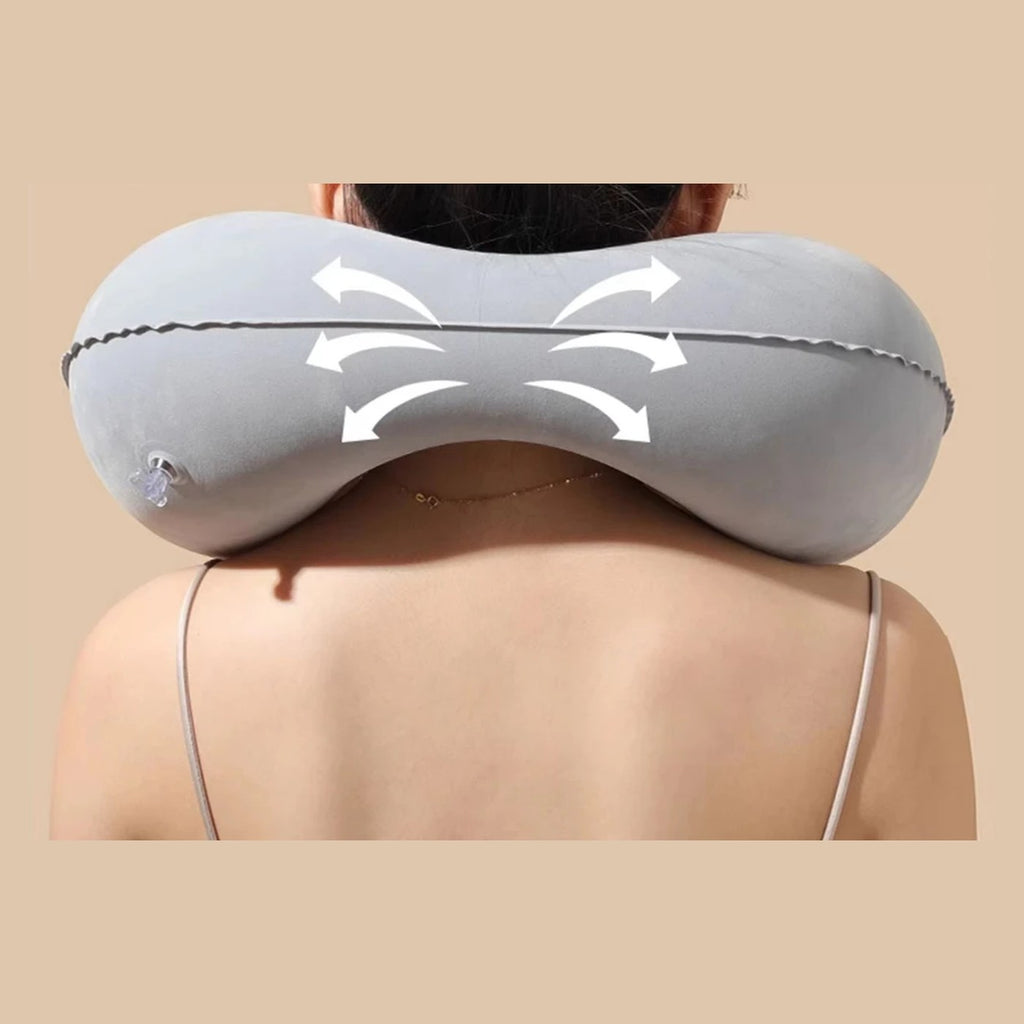 Almohada de viaje inflable por presión con apoyo lumbar