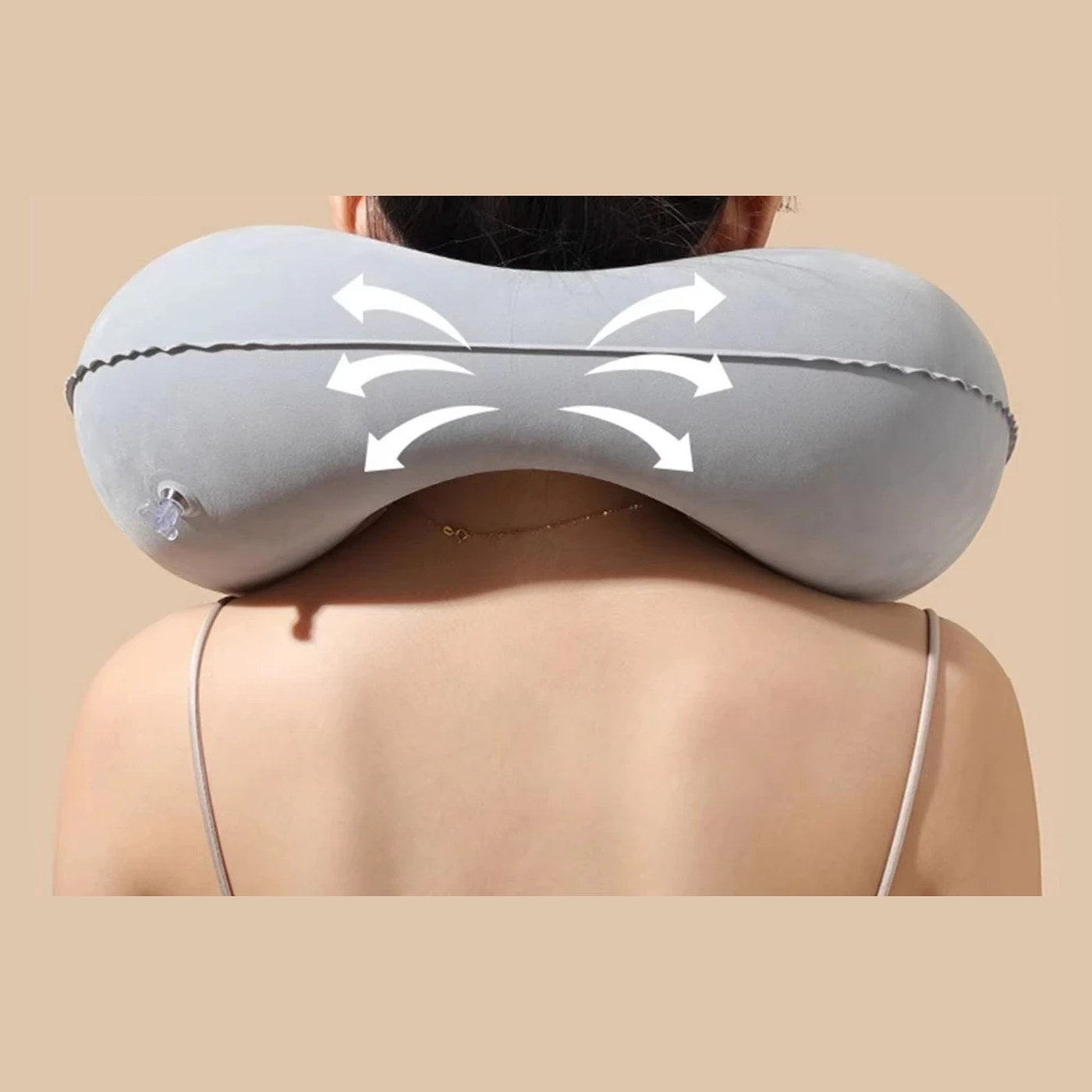 Almohada de viaje inflable por presión con apoyo lumbar